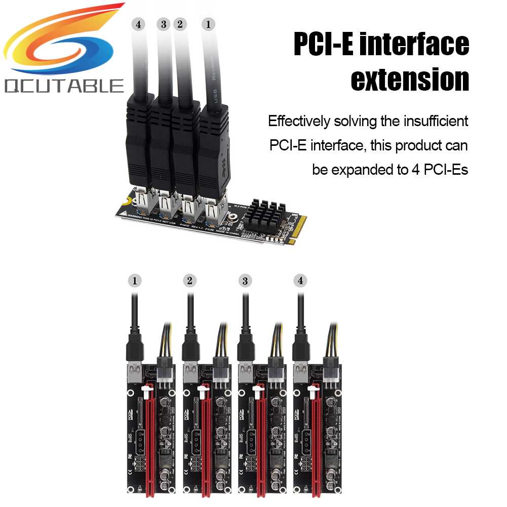 Thẻ Mở Rộng M.2 Mkey Sang 4 PCI-E Tốc Độ Cao Usb 3.0 Cho Máy Tính Bàn