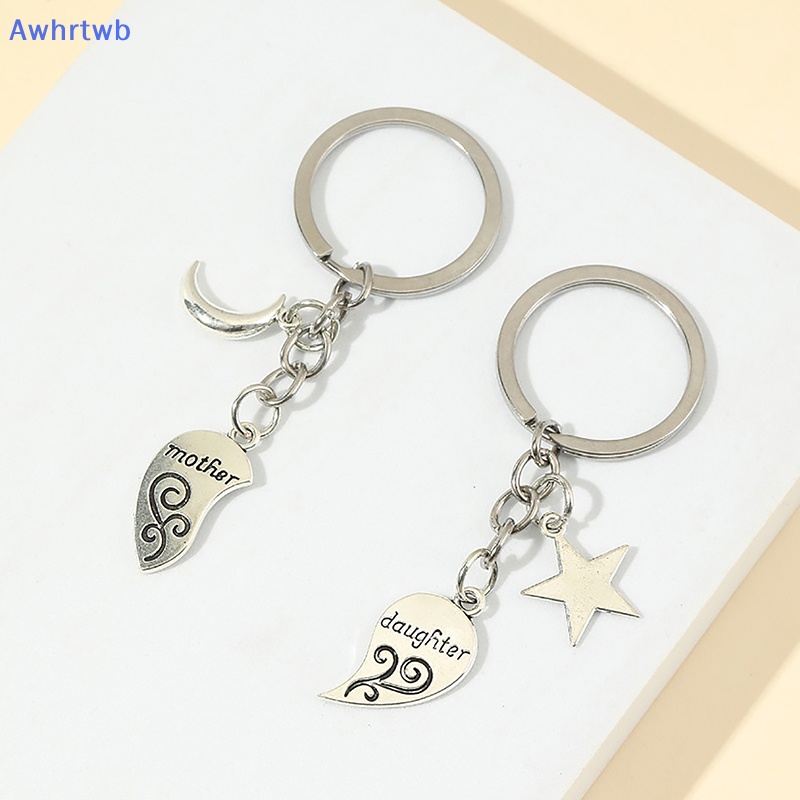 1 Cặp Móc Khóa Tình Bạn Hình Trăng Sao Trái Tim Bằng Hợp Kim Mới