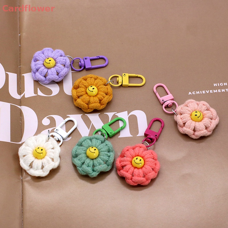 1 Móc Khóa Xe Hơi / Túi Xách Đan Len Hình Bông Hoa / Mặt Cười Nhỏ Xinh Thời Trang Mới