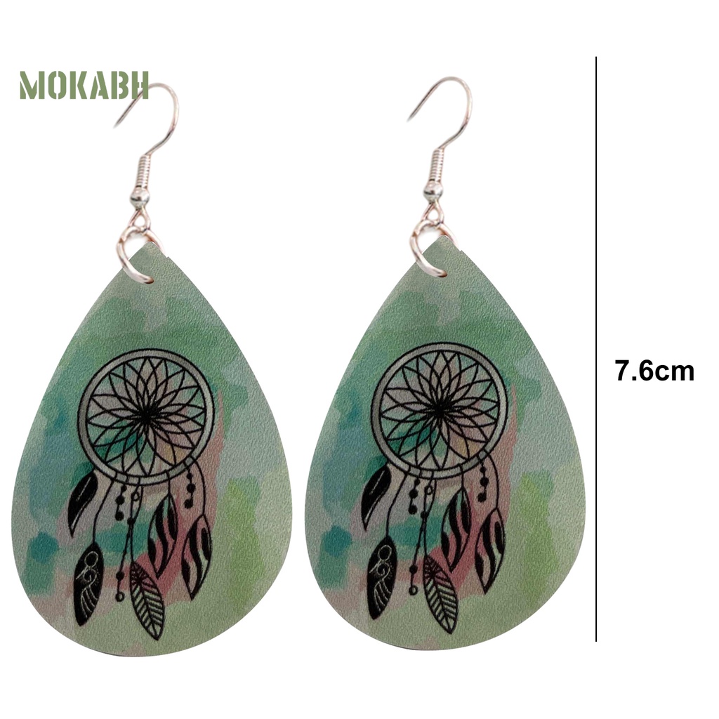 1 Đôi Bông Tai Hình Giọt Nước Nhuộm Giả Da Thời Trang