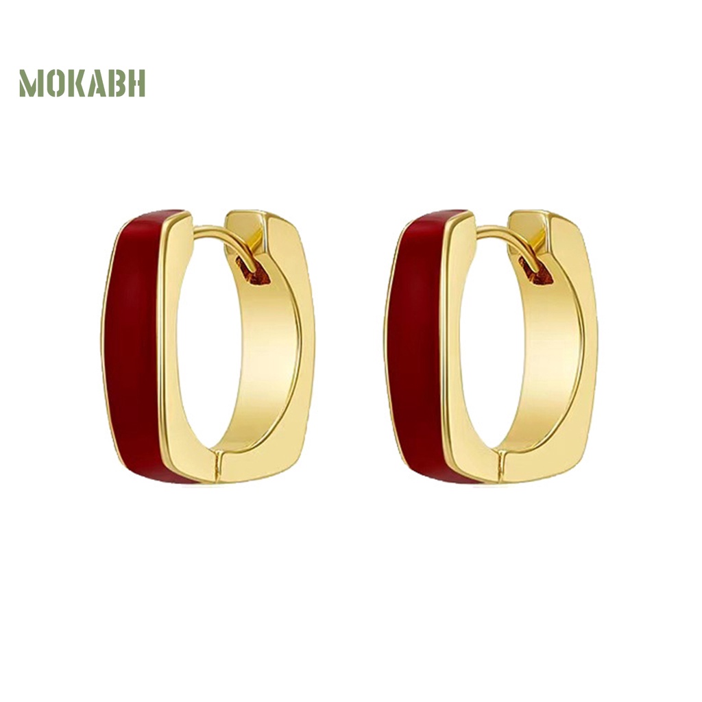 1 Đôi Bông Tai Mạ Điện Bóng Cao Sang Trọng Thoải Mái Dành Cho Nữ