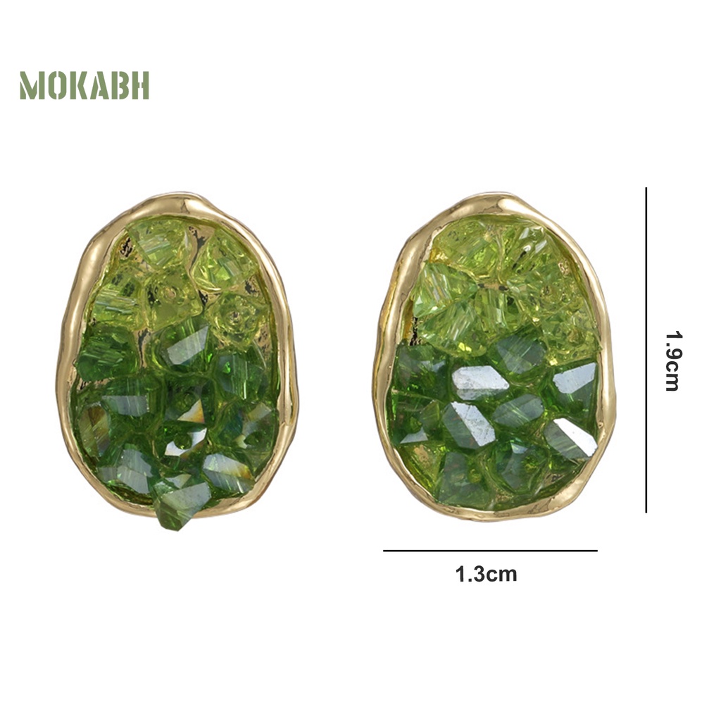 1 Đôi Bông Tai Hình Học Đính Đá Zircon Màu Gradient Dành Cho Nữ