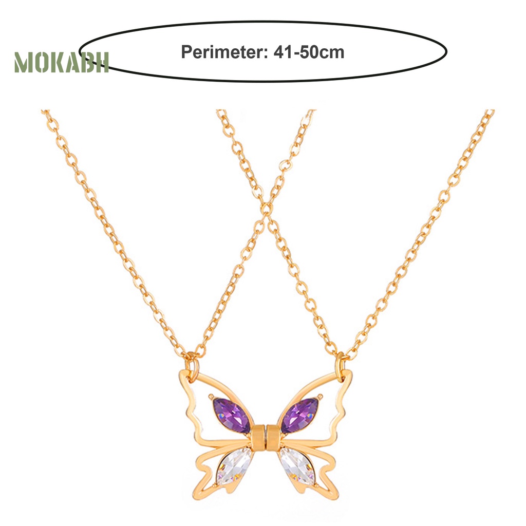 [Mới] Vòng cổ Mặt Hình Bướm Rỗng Mạ Điện Lên Màu Nhanh Thanh Lịch Thời Trang Cho Nữ