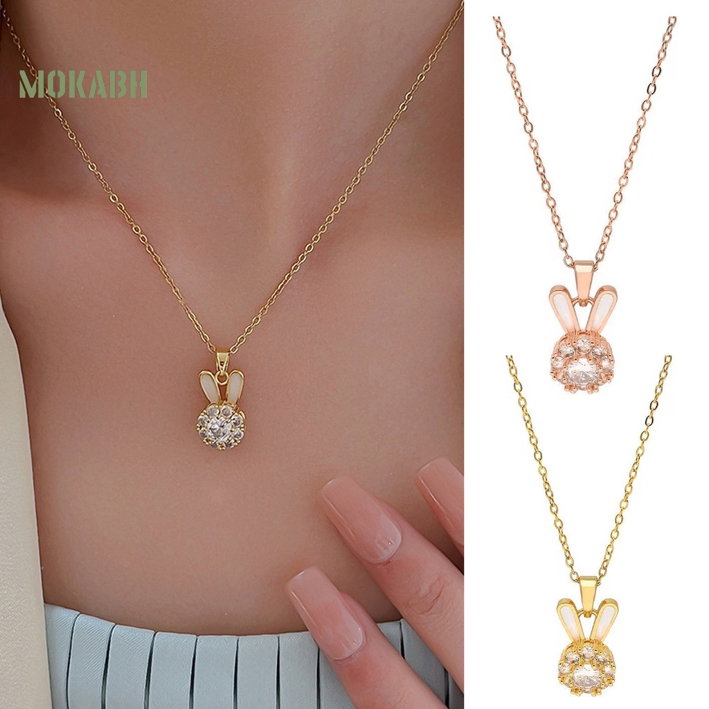 Vòng cổ HợP Kim HìNh Thỏ ĐíNh Đá Sang TrọNg