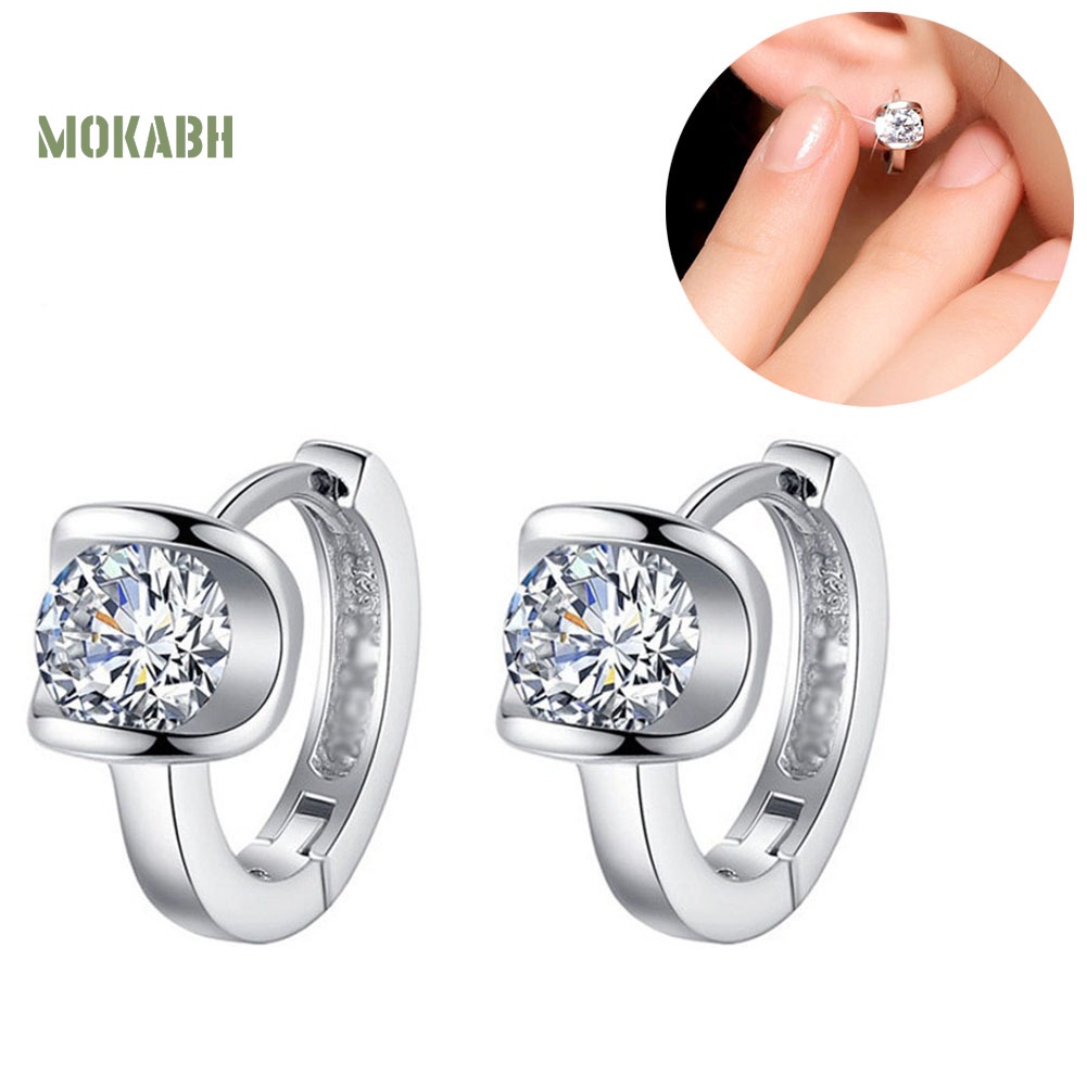 Bông Tai Tròn Đính Đá Thời Trang Dành Cho Nữ