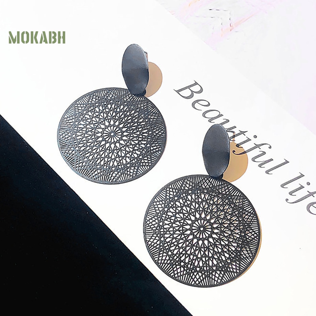 1 Đôi Bông Tai Hợp Kim Hình Tròn Rỗng Thời Trang Dành Cho Nữ