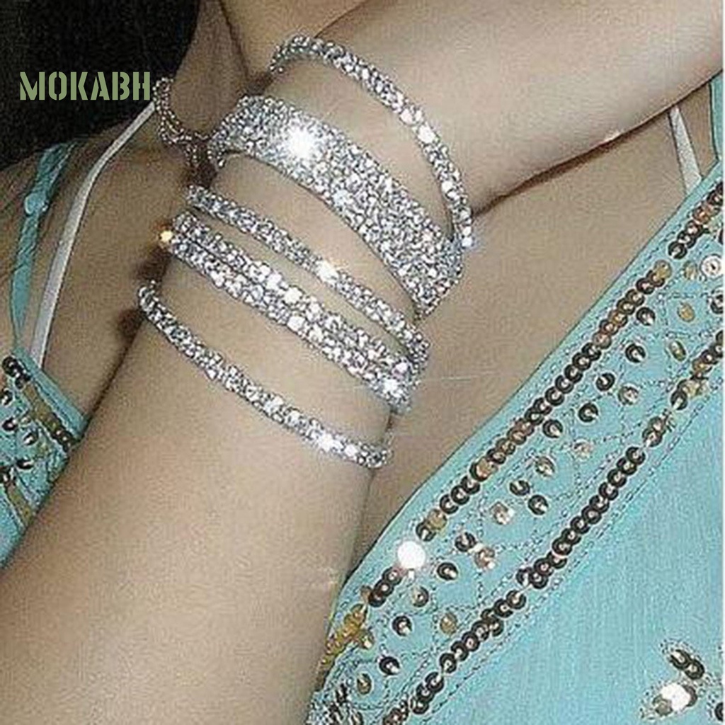 Vòng cổ / Vòng Tay / Khuyên Tai Nhiều Lớp Đính Đá Lấp Lánh Thời Trang Sang Trọng Cho Nữ