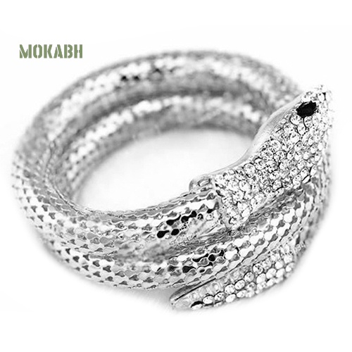 Vòng Đeo Tay Hình Rắn Đính Đá Co Giãn Phong Cách Punk Cổ Điển