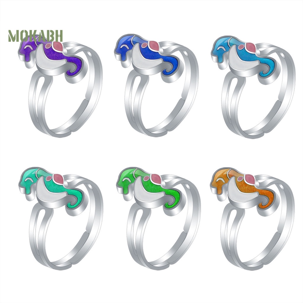 Nhẫn Hình Cá Ngựa Thay Đổi Màu Sắc Theo Tâm Trạng Thời Trang Cho Nữ