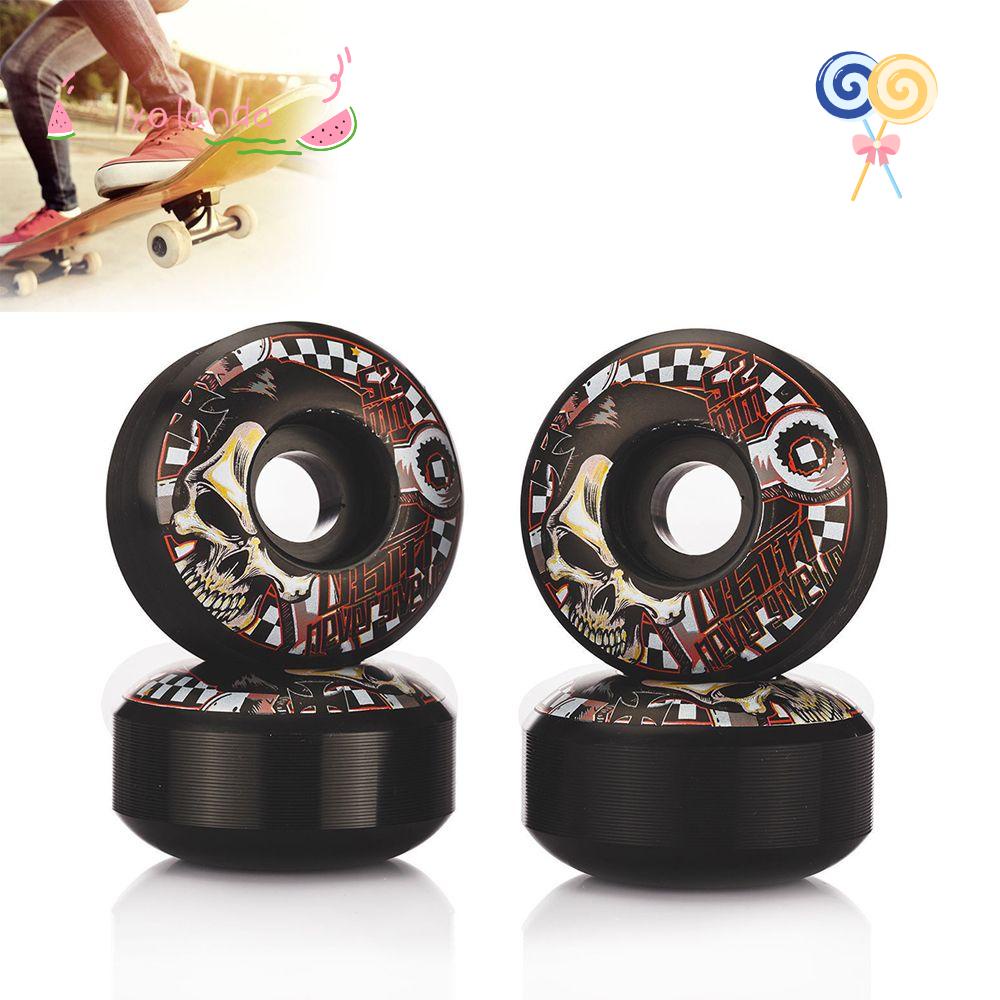 Bộ 4 Bánh Xe Ván Trượt 52 X 30mm Chất Liệu PU Màu Đen Và Đỏ Chất Lượng Cao