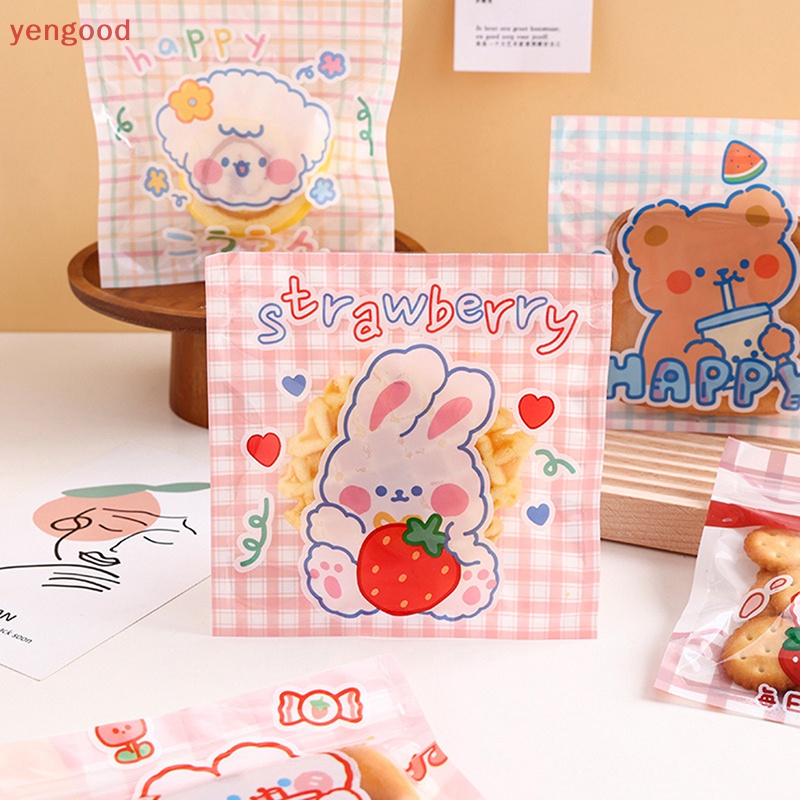 Set 10 Túi Đựng Bánh Kẹo Có Khóa Kéo Họa Tiết Hoạt Hình Dễ Thương