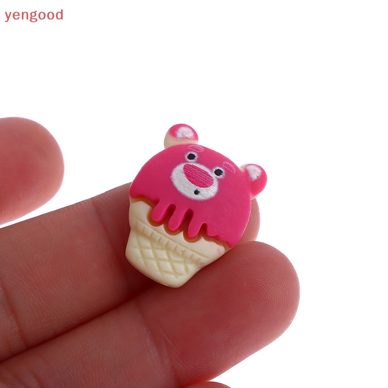 Set 20 Mô Hình Gấu Dâu Tây Hoạt Hình Mini Bằng Nhựa Resin Trang Trí Sổ Tay Diy