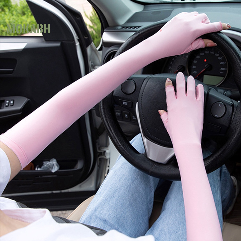 1 Đôi Găng Tay Chống Nắng Độ Co Giãn Cao Chống Trượt Có Thể Chạm Màn Hình Cảm Ứng