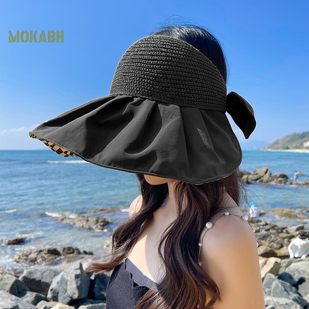 Nón Chống Nắng Bằng Polyester Mềm Nhẹ Đính Nơ Thời Trang Mùa Hè Cho Nữ