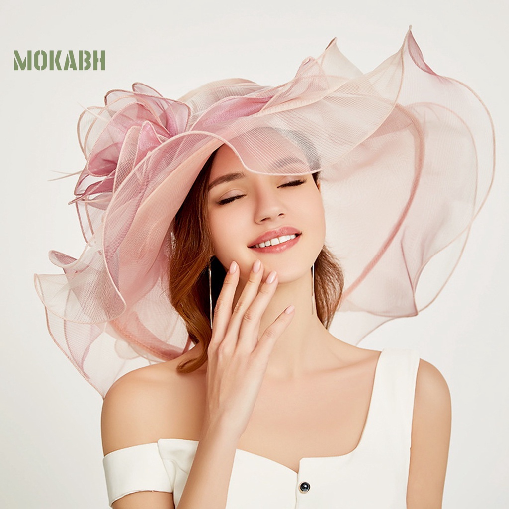 Mũ Lưỡi Trai Chống Nắng Nhiều Lớp Xuyên Thấu Họa Tiết Hoa Phong Cách Hoàng Gia Cho Nữ