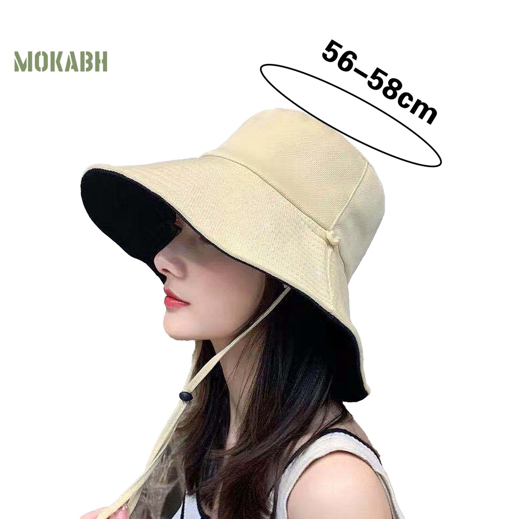 Nón Vành Tròn Màu Trơn Chống Gió Thời Trang Mùa Hè Cho Nữ
