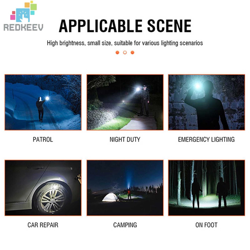 Móc Khóa Đèn Pin Mini SOS USB Type-C Chống Nước Kèm Kẹp Tiện Dụng