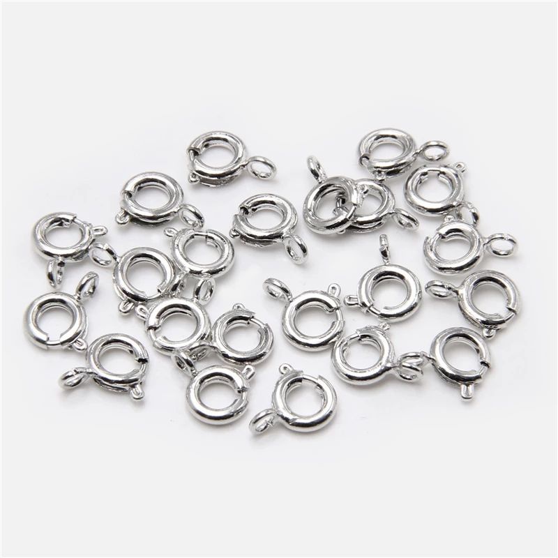 Móc khóa tròn inox không gỉ dùng làm lắc tay dây chuyền không đen