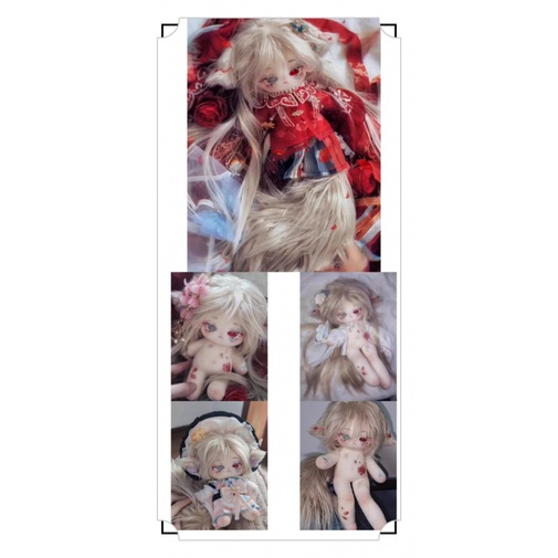 Búp Bê Cotton Mặc Hán Phục Màu Đỏ Cổ Điển Kích Thước 20cm 30cm