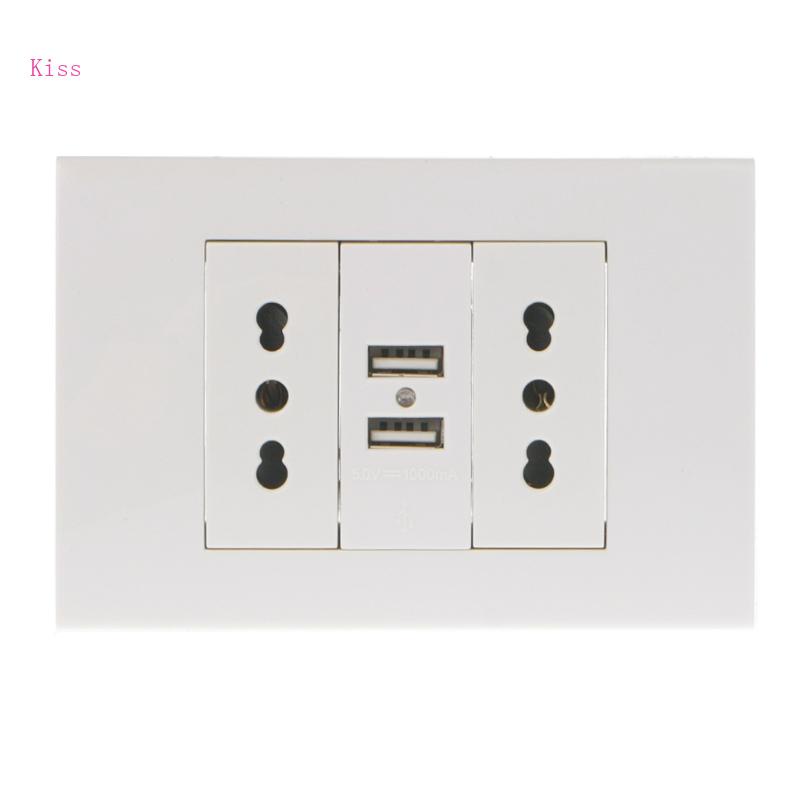 Tranh Treo Tường kiss 16A 16A Trang Trí Nhà CửaỔ Cắm Điện Hai Cổng USB 5V