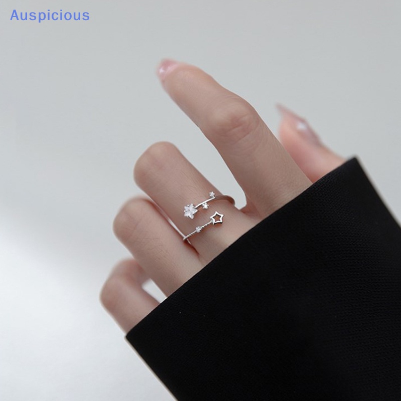 Nhẫn Hở Đính Đá Zircon Hình Ngôi Sao Lấp Lánh Tùy Chỉnh Thời Trang Cho Nữ