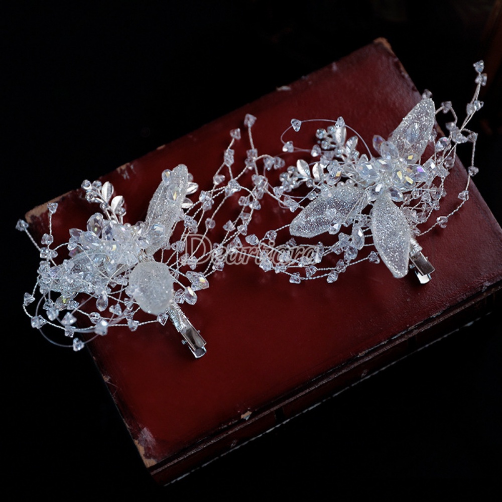 Kẹp Tóc Tua Rua Trong Suốt Thời Trang Cho Cô Dâu