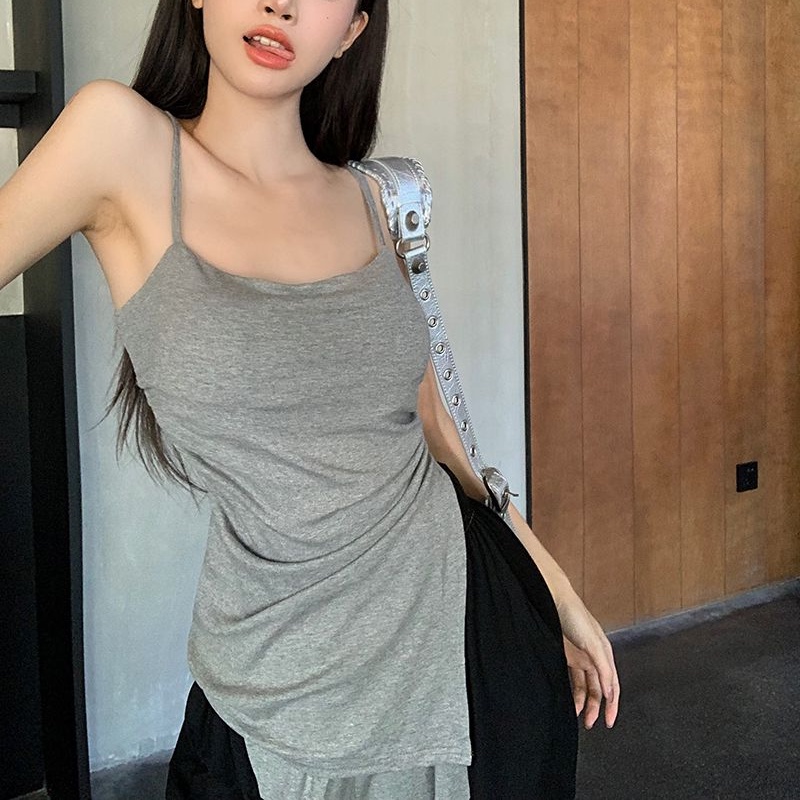 COZOK Set Áo Không Tay + Quần Dài Lưng Cao Thời Trang Retro Cho Nữ