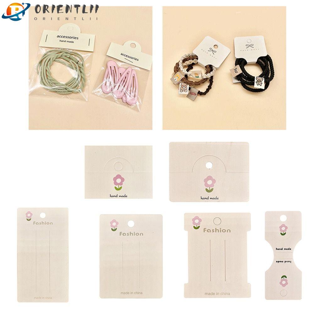 Set 100 Tấm Thẻ Giấy In Hoa Dễ Thương Dùng Để Gói Quà / Trang Sức