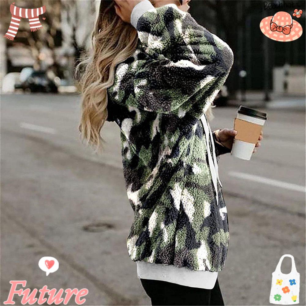 Áo Hoodie Dài Tay Mềm Mại Ấm Áp Thời Trang Cho Nữ