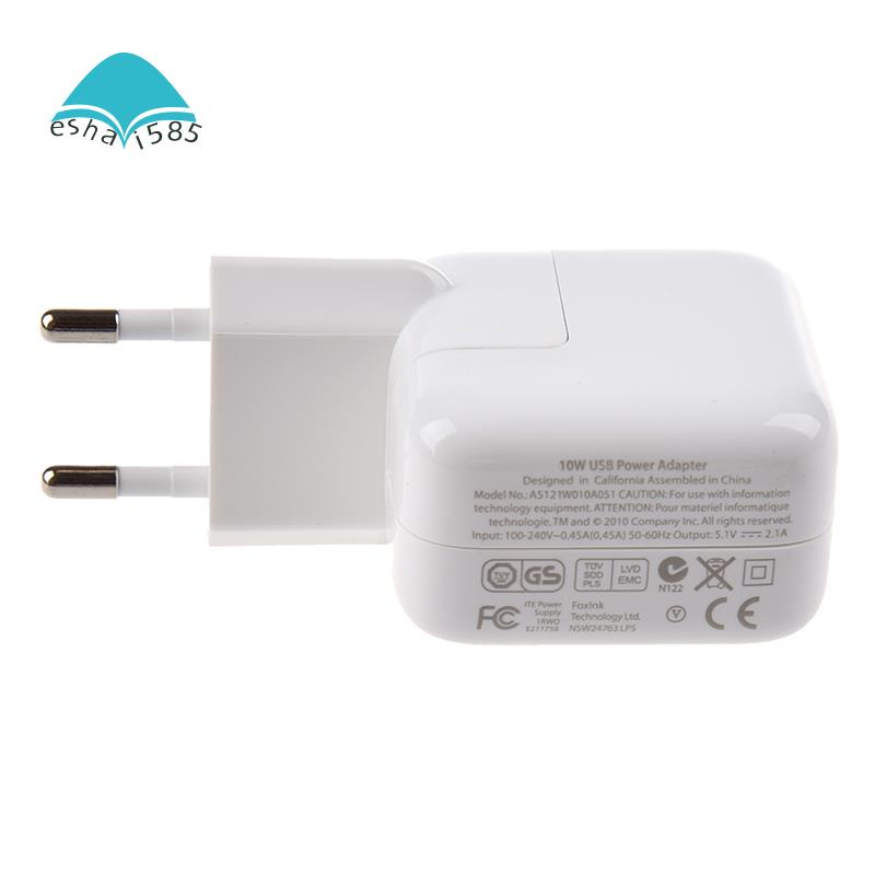 Củ Sạc Màu Trắng Chuẩn Châu Âu Cho iPad / iPhone / iPod / Smartphones 2.1A