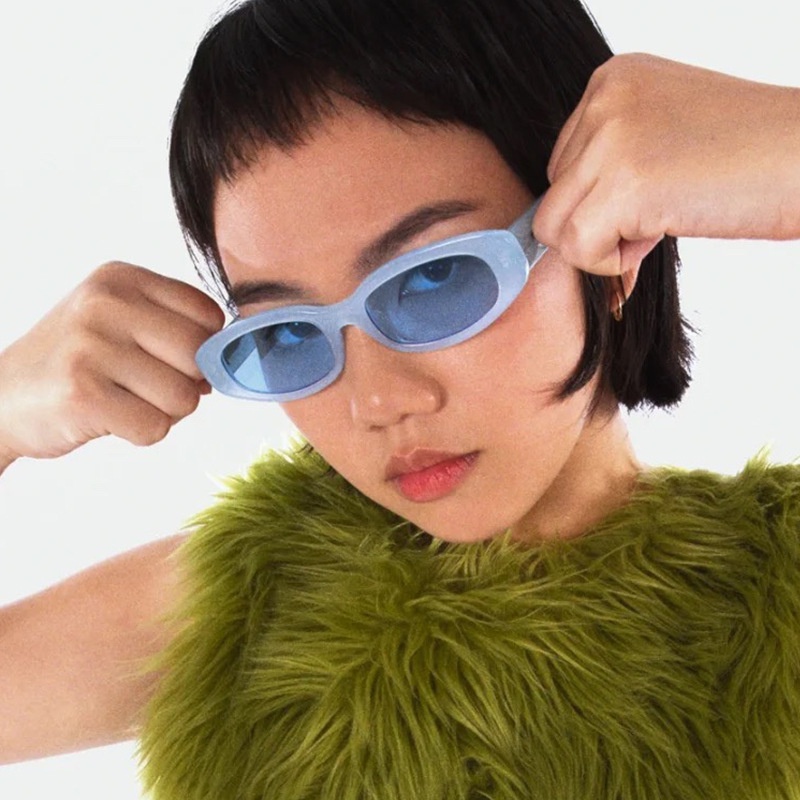 Kính Mát Hình Mắt Mèo Phong Cách Hip Hop Punk Hàn Quốc Mới Cho Nữ