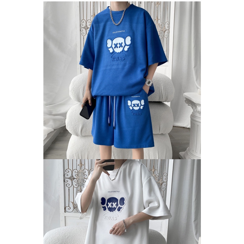 Bộ Đồ Thể Thao Ngắn Tay Dáng Rộng Cỡ Lớn Thời Trang Mùa Hè Trẻ Trung Giản Dị Dành Cho Nam