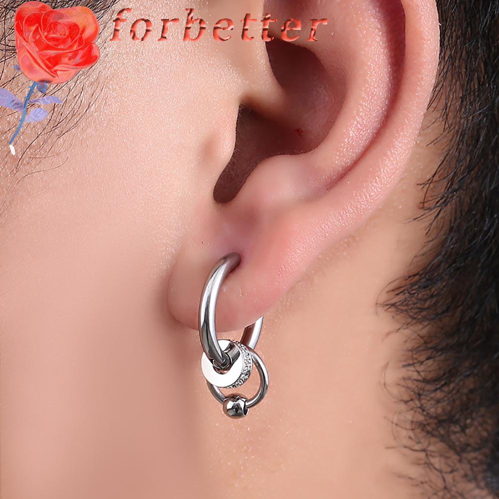 Khuyên Tai Tròn Bằng Thép Không Gỉ Thời Trang Hàn Quốc