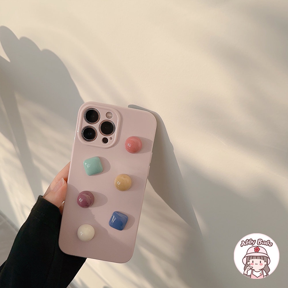 Ốp Điện Thoại TPU Mềm Bo Viền Màu Kẹo 3D Sáng Bóng Chống Bẩn Cho IPhone 14 Pro Max 12 11 Pro Max