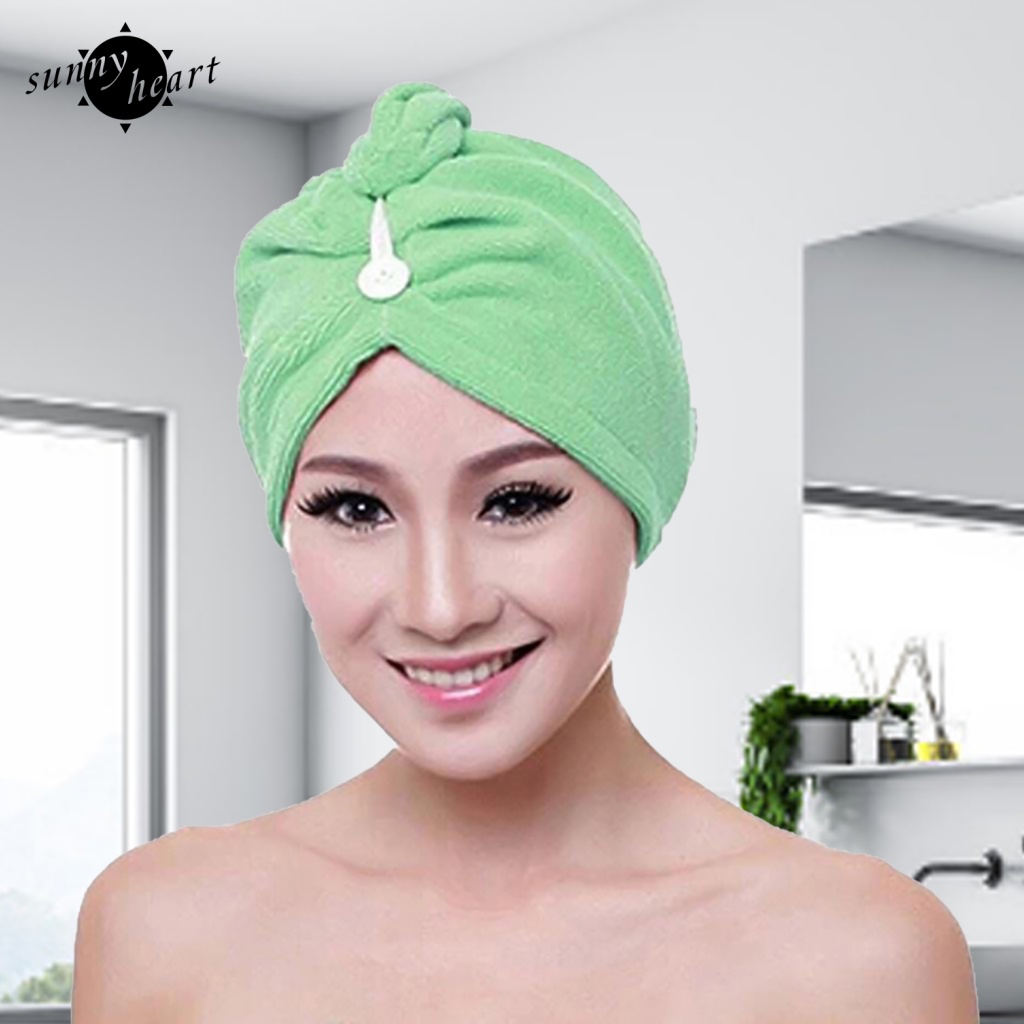 Khăn Quấn Tóc Bằng Sợi Micro Thấm Hút Nước Tốt Thoáng Khí Tiện Dụng Cho Nhà Tắm