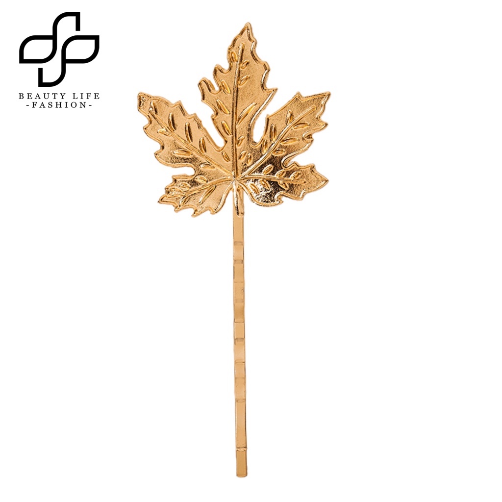 Kẹp Tóc Co Giãn Hình Lá Phong Thời Trang