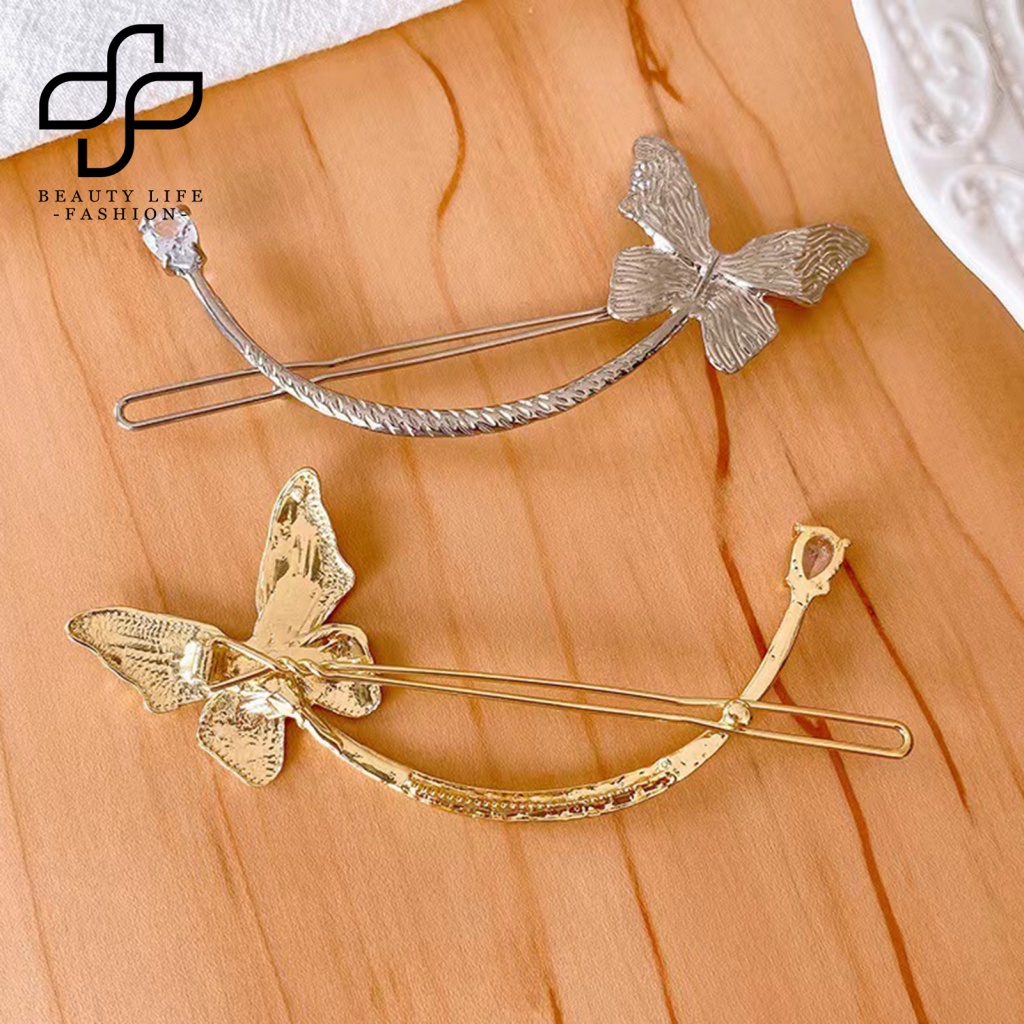 Kẹp Tóc Trang Trí Hình Bướm Đính Đá Zircon Trọng Lượng Nhẹ Tinh Tế