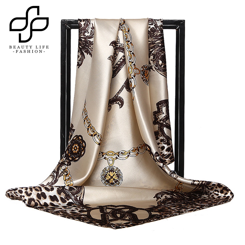 Khăn Trùm Đầu Hình Vuông In Họa Tiết Da Báo Phong Cách Hồi Giáo Thời Trang Cho Nữ