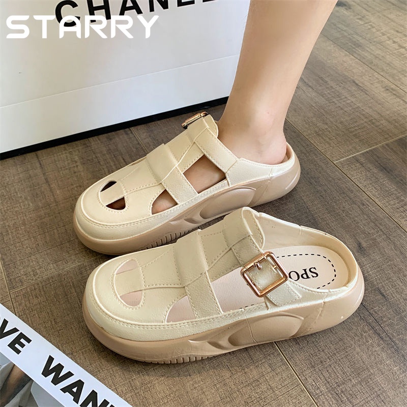 STARRY sandal nữ dép quai hậu nữ dép nữ đế cao dép bánh mì 2023NEW 060513