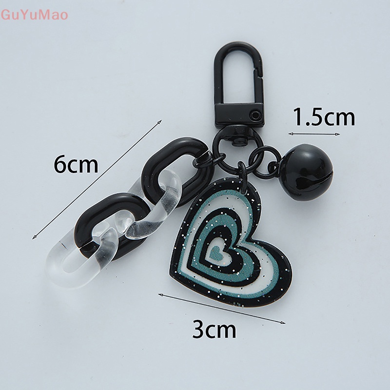 Móc Khóa Xe Hơi Bằng Acrylic Hình Trái Tim Dễ Thương Sáng Tạo