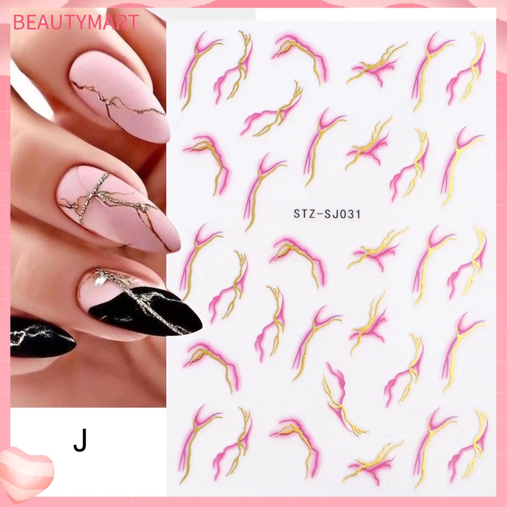 [beautymart] Miếng Dán Móng Tay Tự Dính Siêu Mỏng Họa Tiết Tinh Tế Tự Dính Mạnh Dễ Sử Dụng DIY