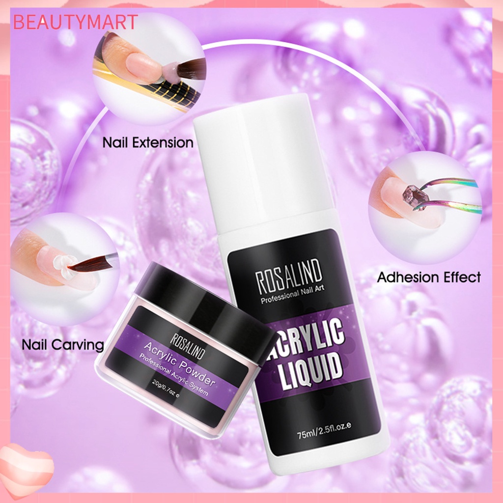 1 Bộ Bột Acrylic Kèm Cọ Trang Trí Móng Tay DIY