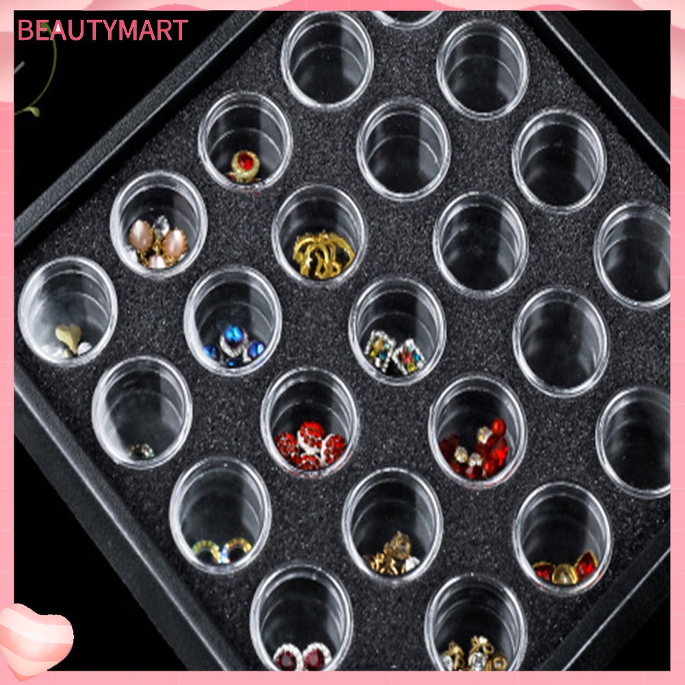 Hộp 25 / 50 Ngăn Đựng Phụ Kiện Trang Trí Móng Tay Giá Đỡ