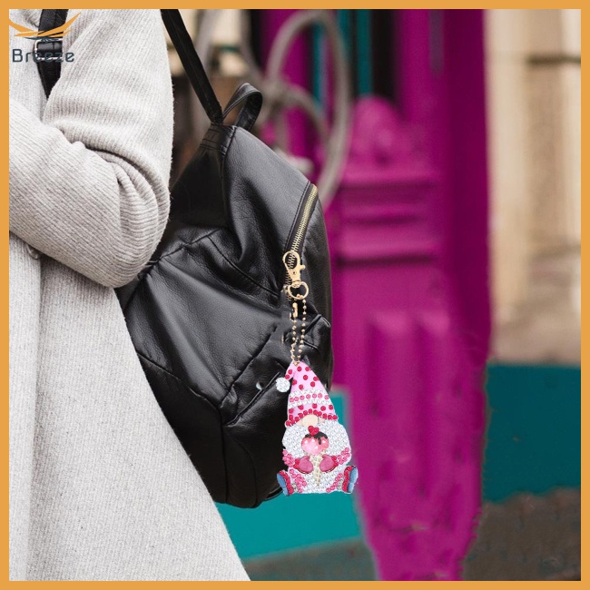 Set 5 Móc Khóa Đính Đá Resin 5d Tự Làm Dành Cho Người Mới Bắt Đầu