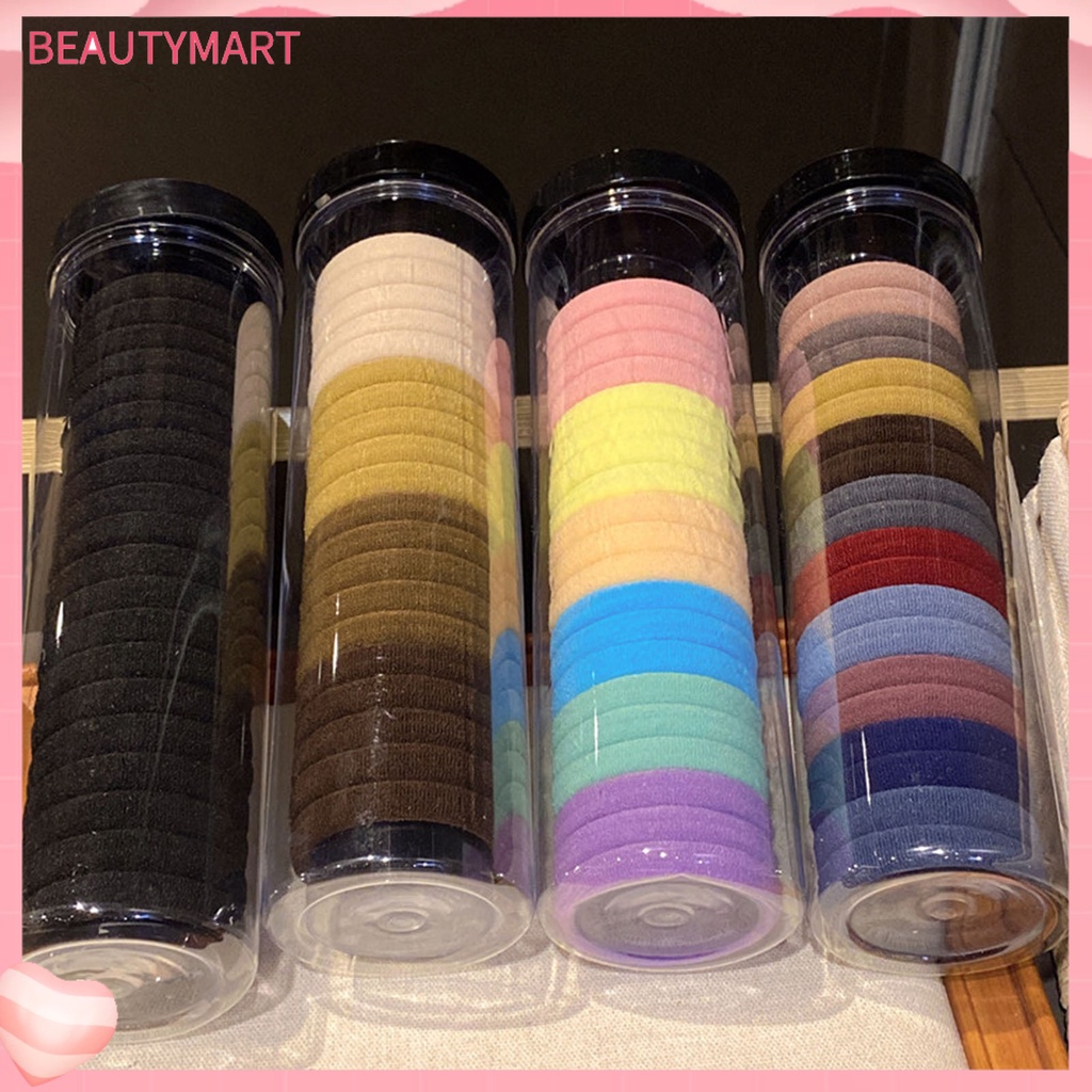 Bộ 20 Dây Cột Tóc Màu Trơn Độ Co Giãn Cao Chống Trượt Mềm Mại Dành Cho Nữ