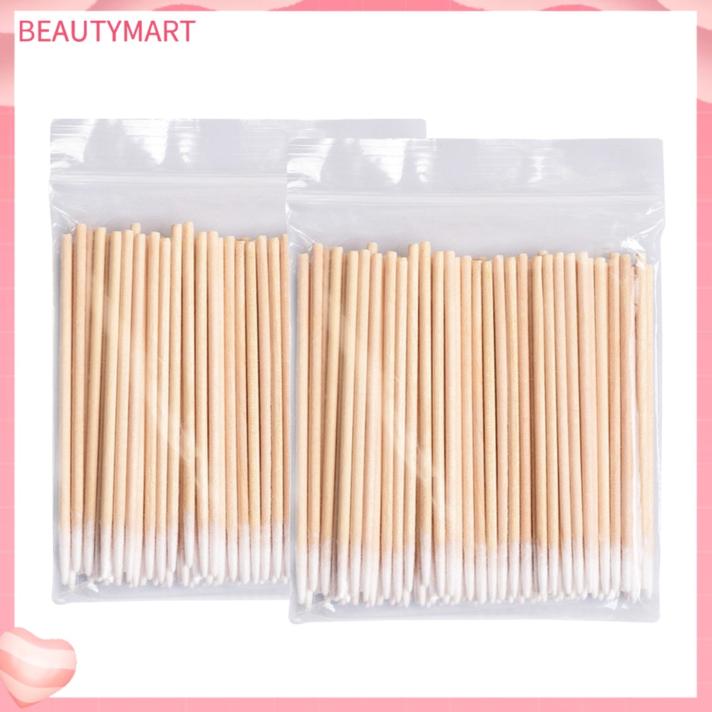 Bộ 2 Túi 200 Tăm Bông Cotton Dùng Một Lần Đầu Nhọn Dễ Sử Dụng Để Xăm Lông Mi / Lông Mày