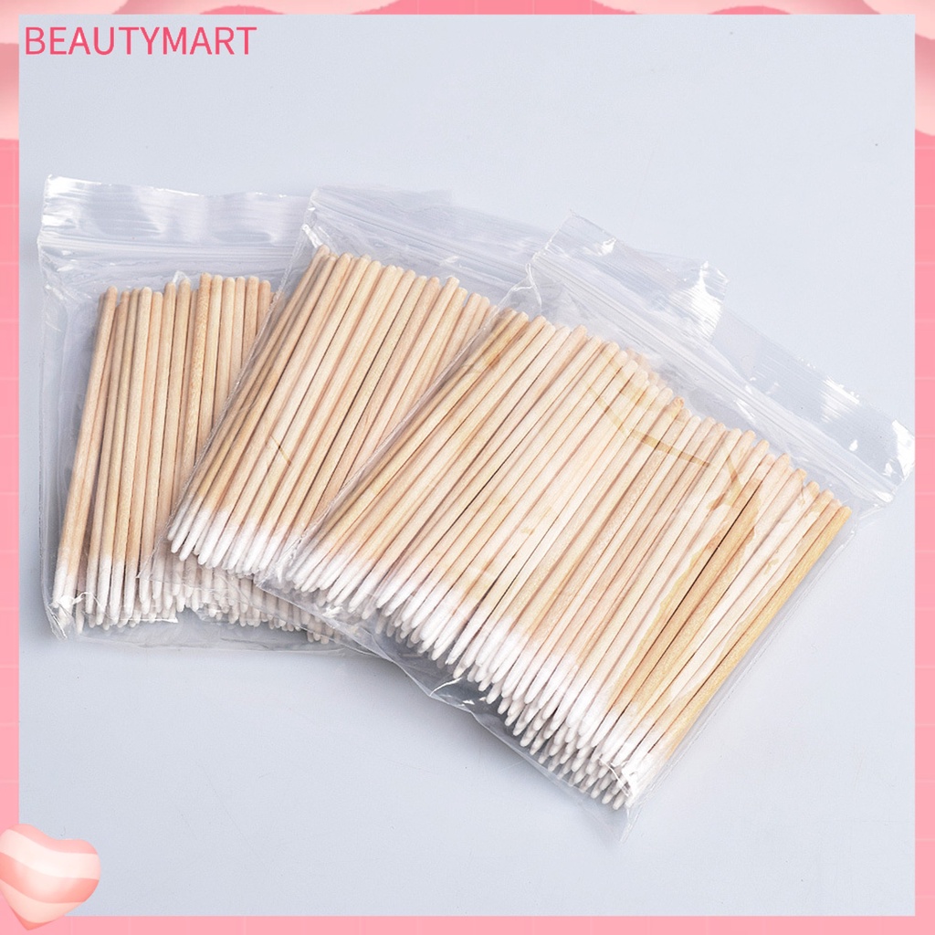 Bộ 2 Túi 200 Tăm Bông Cotton Dùng Một Lần Đầu Nhọn Dễ Sử Dụng Để Xăm Lông Mi / Lông Mày