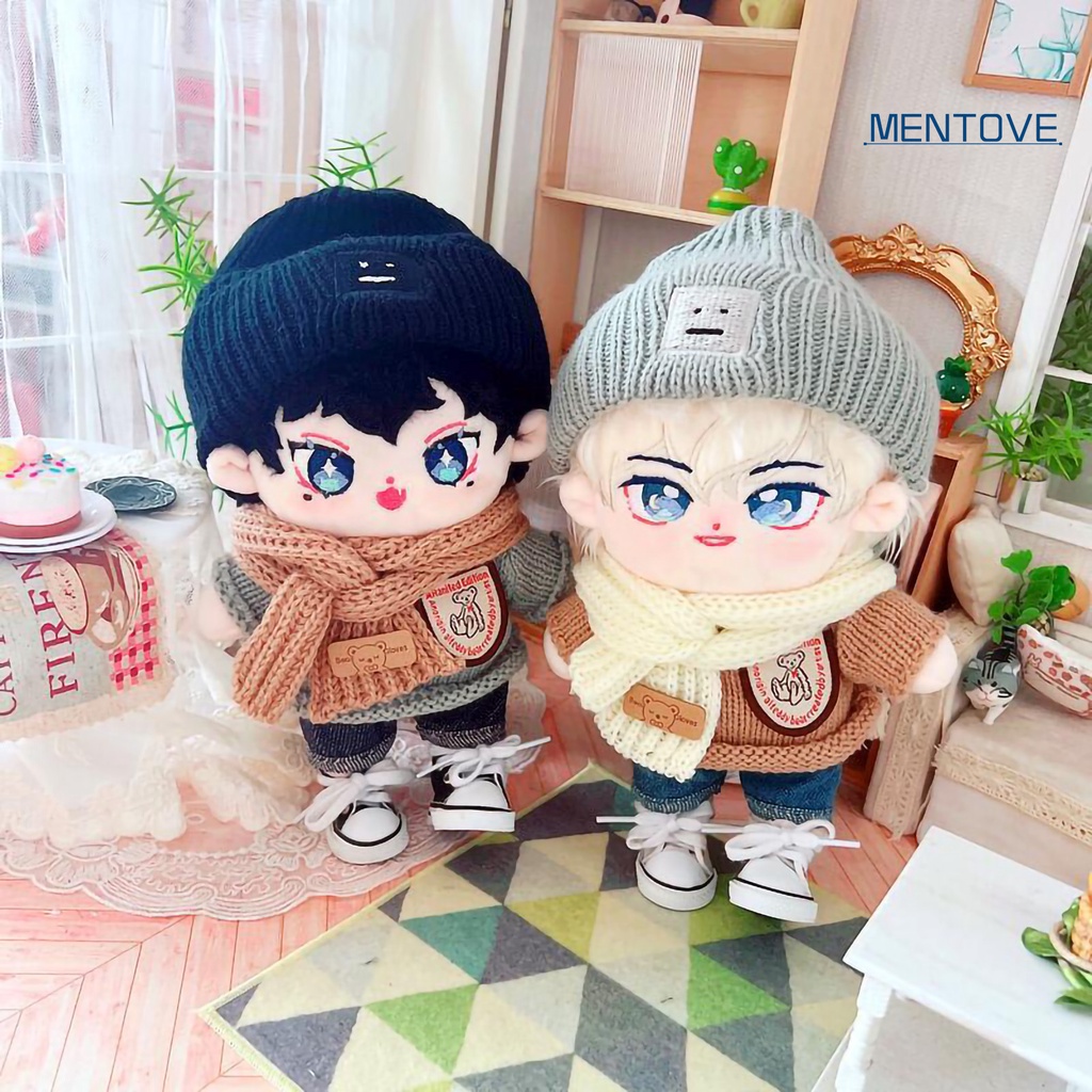 Áo Sweater Vải Cotton Dệt Kim 20cm In Hình Gấu Dễ Thương Cho Búp Bê