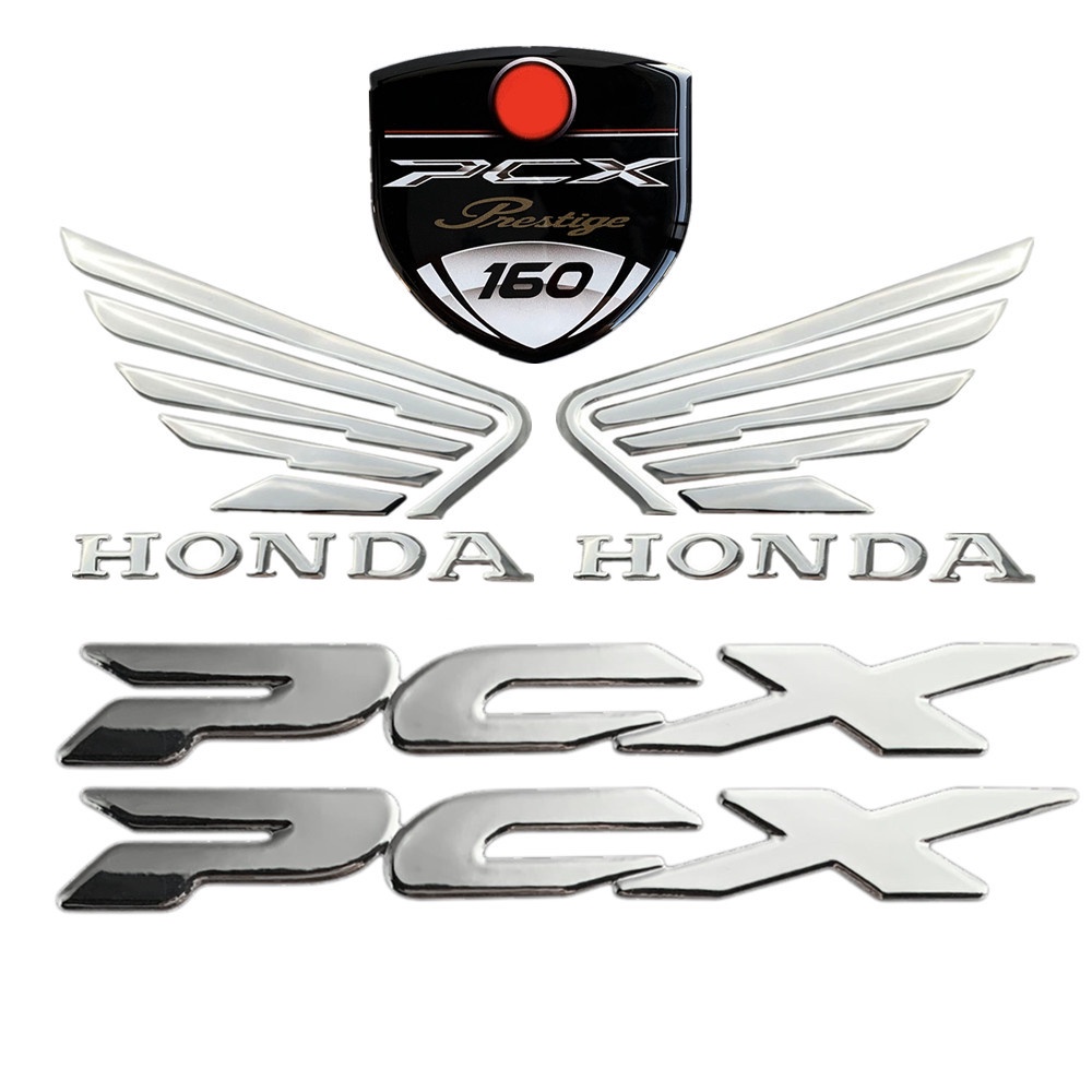 Miếng Dán Trang Trí Xe Mô Tô Honda PCX160 PCX 160 Hình Đôi Cánh 3D Bằng Nhựa Resin