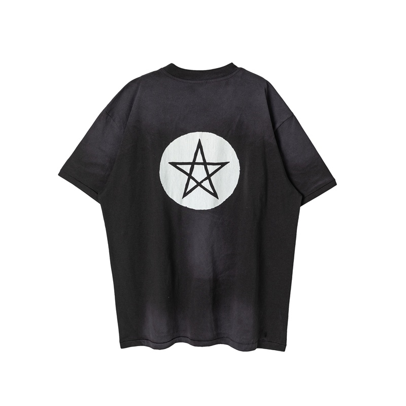 Áo Thun Tay Ngắn Cổ Tròn In Hình Ma Độc Đáo Phong Cách Vintage